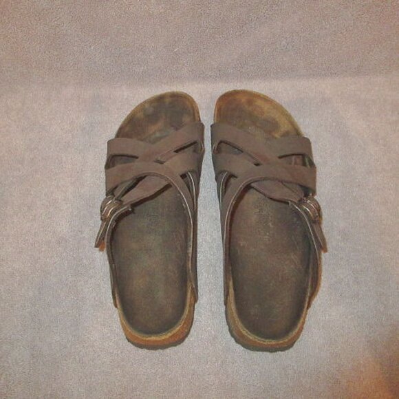 Birkenstock Birkis Florida Sandals Size 9 Cork Leather Comfort Slip On Slide - Picture 5 of 13